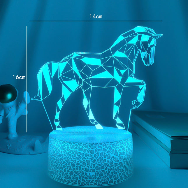 Lampka nocna 3D LED iluzja Koń