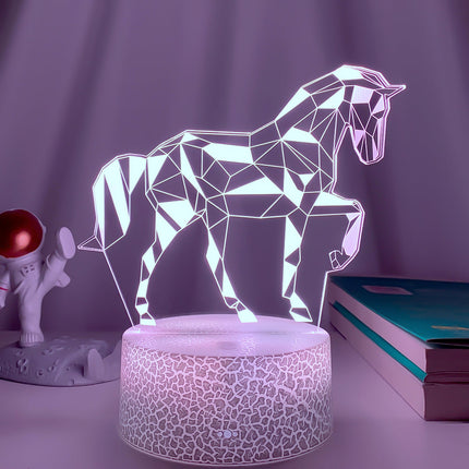 Lampka nocna 3D LED iluzja Koń