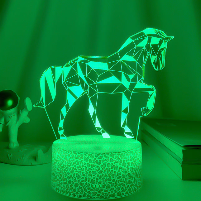 Lampka nocna 3D LED iluzja Koń