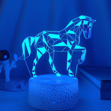 Lampka nocna 3D LED iluzja Koń
