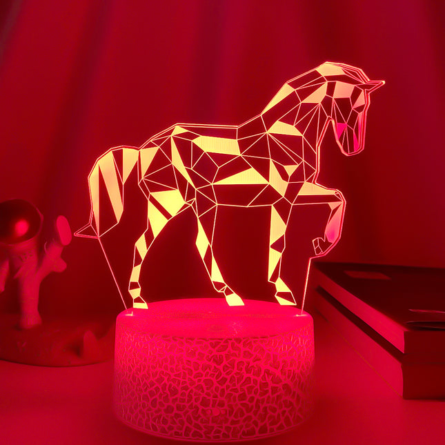 Lampka nocna 3D LED iluzja Koń
