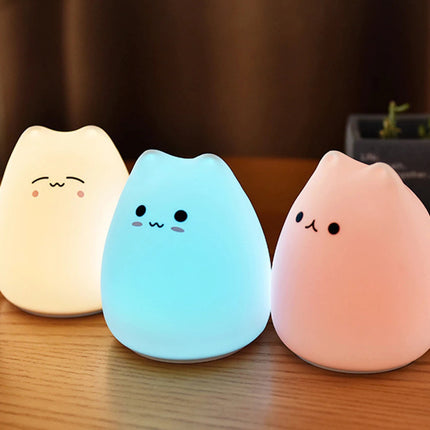 Miękka silikonowa lampka nocna kotek