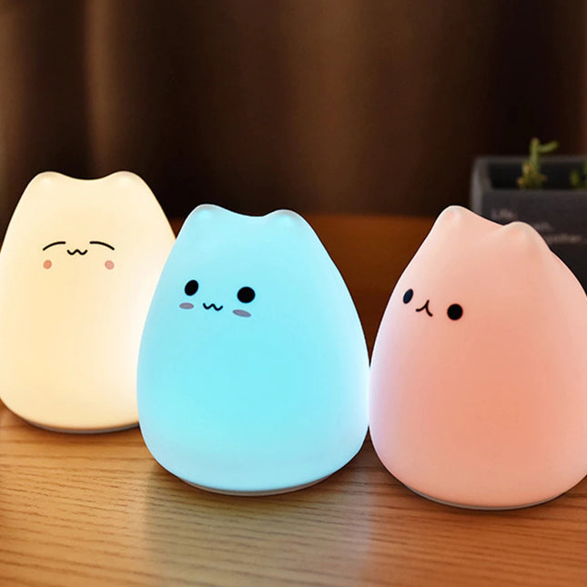 Miękka silikonowa lampka nocna kotek