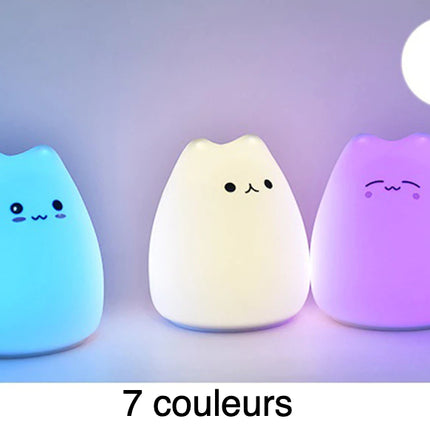 Miękka silikonowa lampka nocna kotek