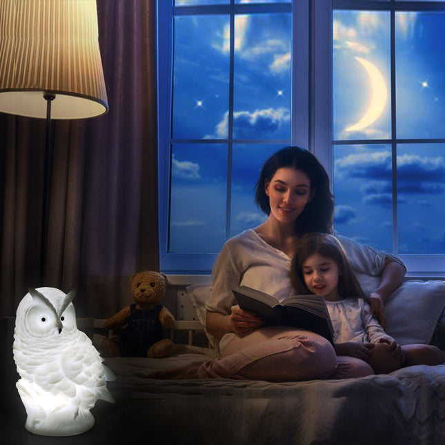 Silikonowa lampka nocna sowa na stolik