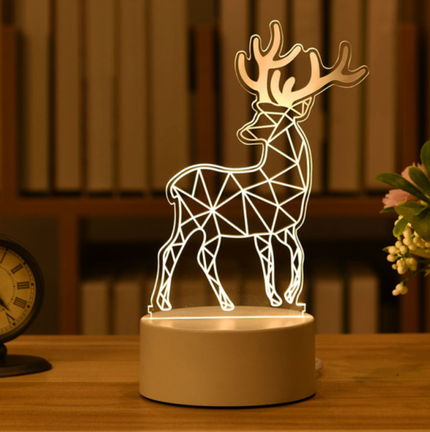 Lampka nocna 3D dla dziecka jeleń