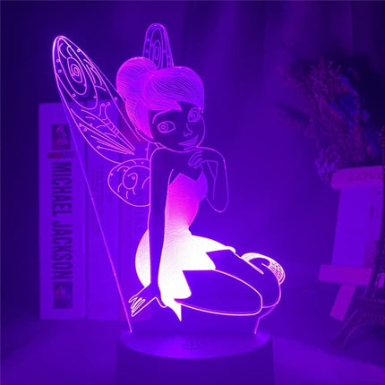 Lampka nocna 3D LED wróżka Dzwoneczek