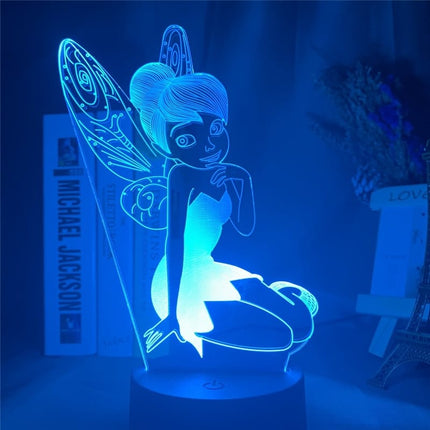 Lampka nocna 3D LED wróżka Dzwoneczek