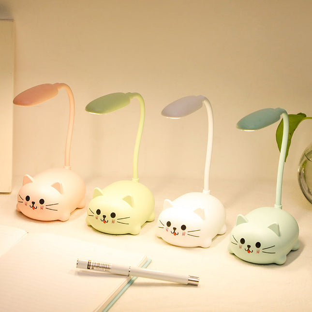 Kolorowa lampka na biurko kotek LED