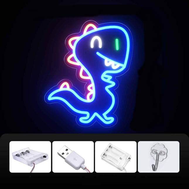 Neonowa lampka LED dinozaur na ścianę