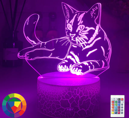 Akrylowa lampka nocna 3D kotek