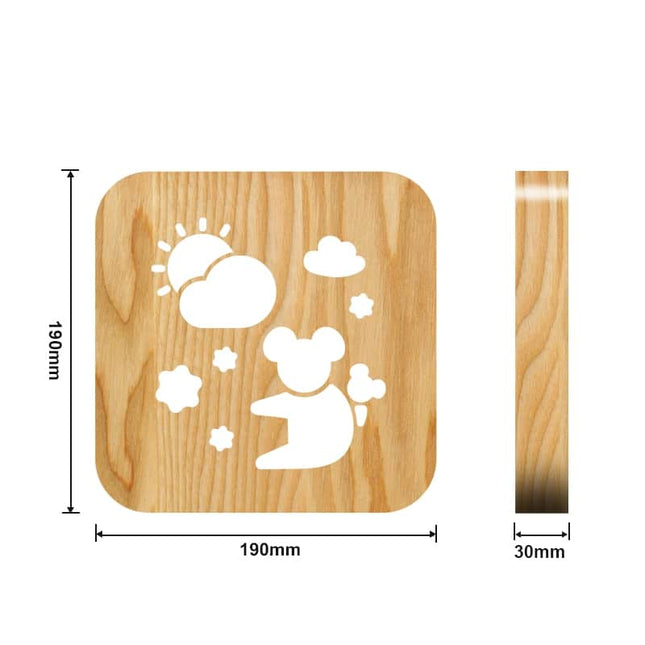 Drewniana lampka nocna 3D miś koala