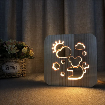Drewniana lampka nocna 3D miś koala