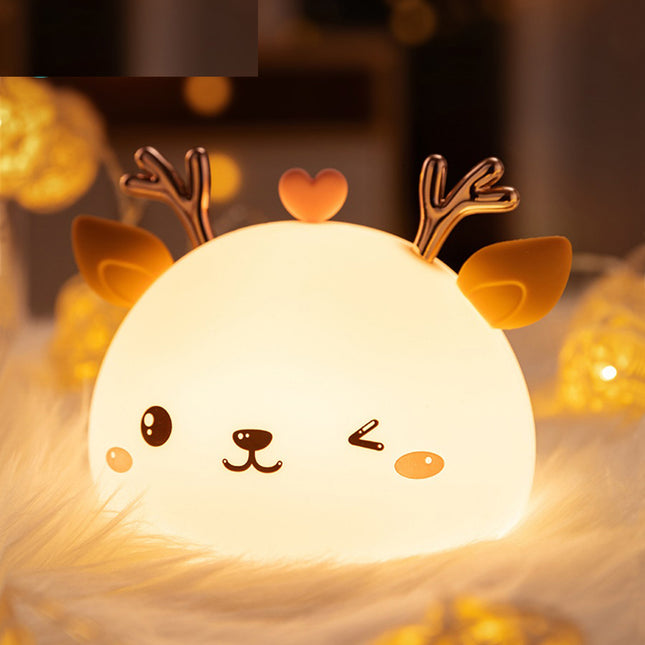 Silikonowa lampka nocna jelonek dotykowa