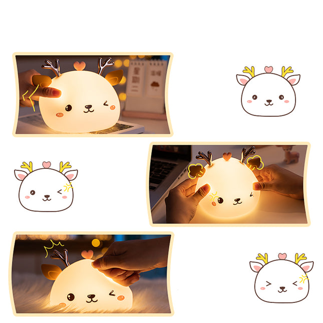 Silikonowa lampka nocna jelonek dotykowa