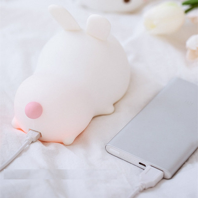 Silikonowa lampka królik z pilotem dotykowa