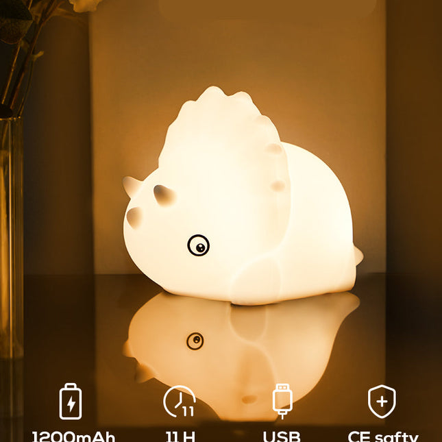 Silikonowa dotykowa lampka nocna dinozaur