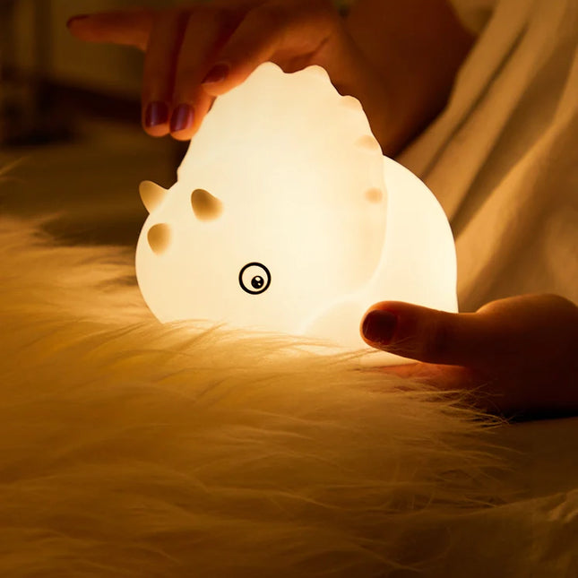 Silikonowa dotykowa lampka nocna dinozaur