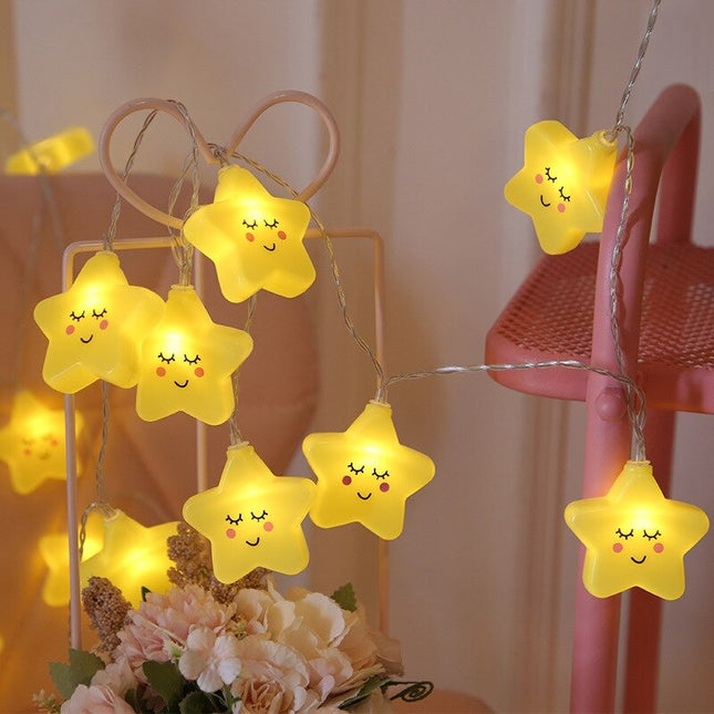 Żółta girlanda świetlna LED w gwiazdki