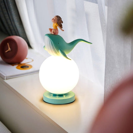 Bajkowa lampka nocna niebieski wieloryb