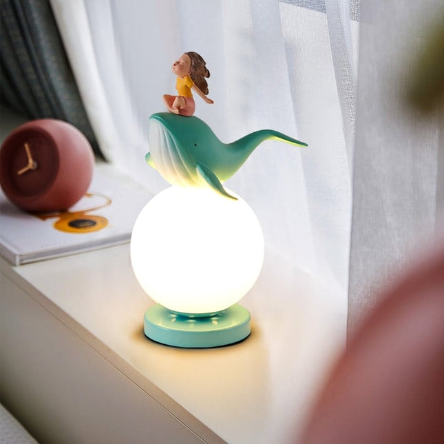 Bajkowa lampka nocna niebieski wieloryb