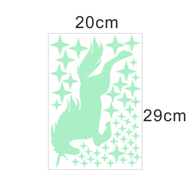 Fluorescencyjne naklejki jednorożec z gwiazdkami dla dzieci