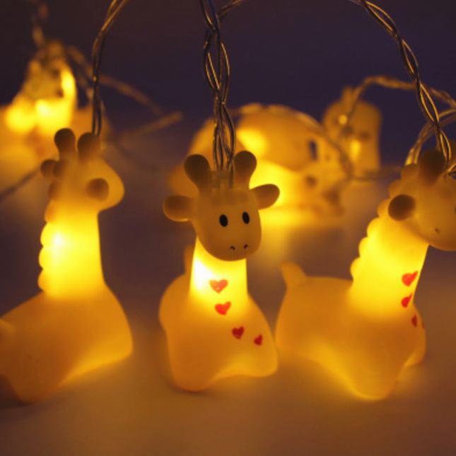 Girlanda świetlna LED z małymi żyrafami