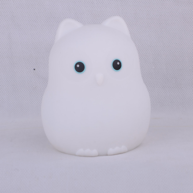 Miękka silikonowa lampka nocna sowa z pilotem