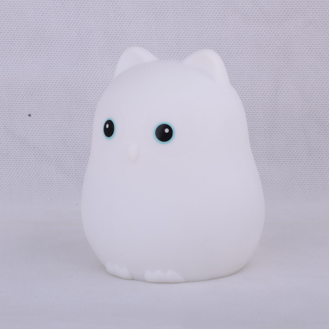 Miękka silikonowa lampka nocna sowa z pilotem