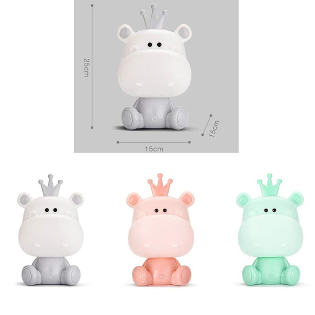 Dotykowa lampka nocna dla dzieci hipopotam