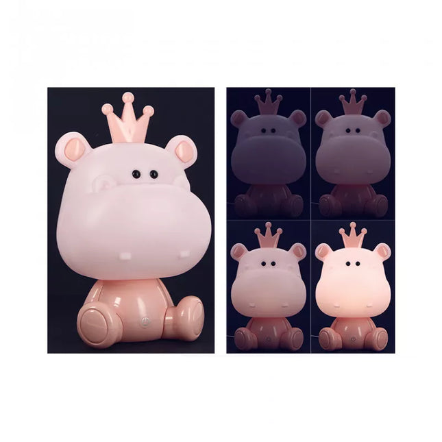 Dotykowa lampka nocna dla dzieci hipopotam