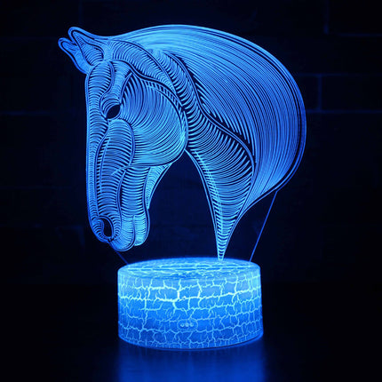 Lampa dekoracyjna 3D LED w kształcie konia