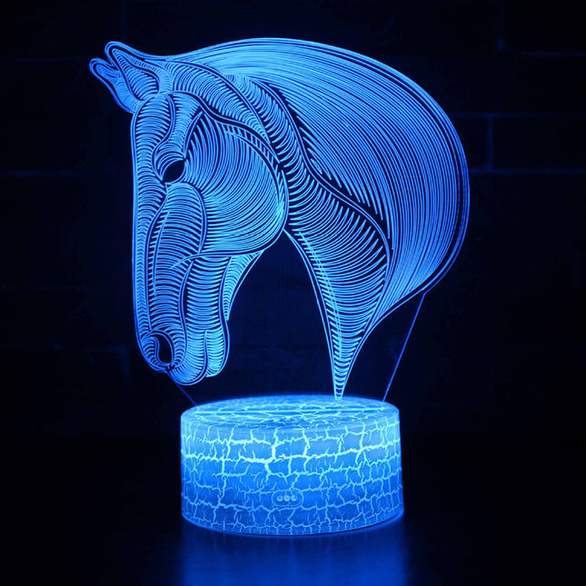 Lampa dekoracyjna 3D LED w kształcie konia