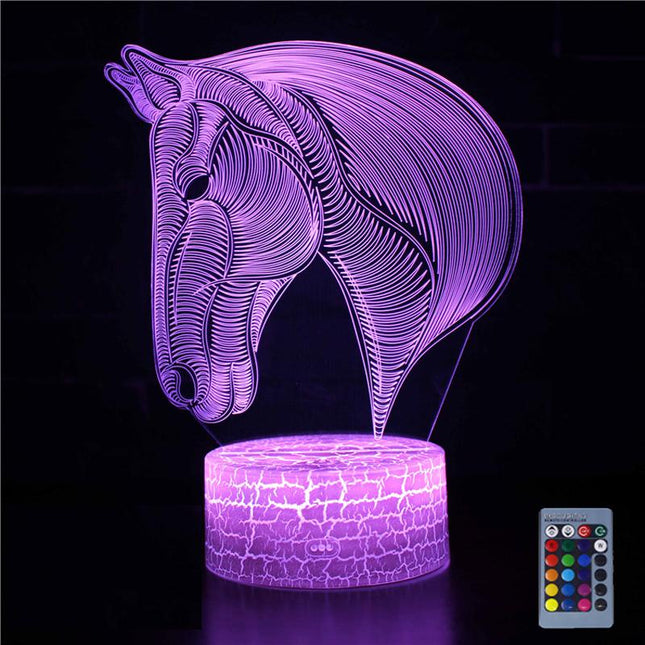Lampa dekoracyjna 3D LED w kształcie konia