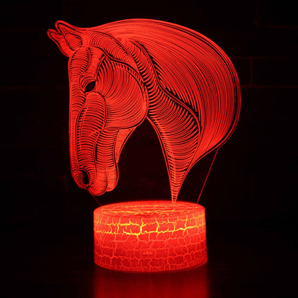 Lampa dekoracyjna 3D LED w kształcie konia