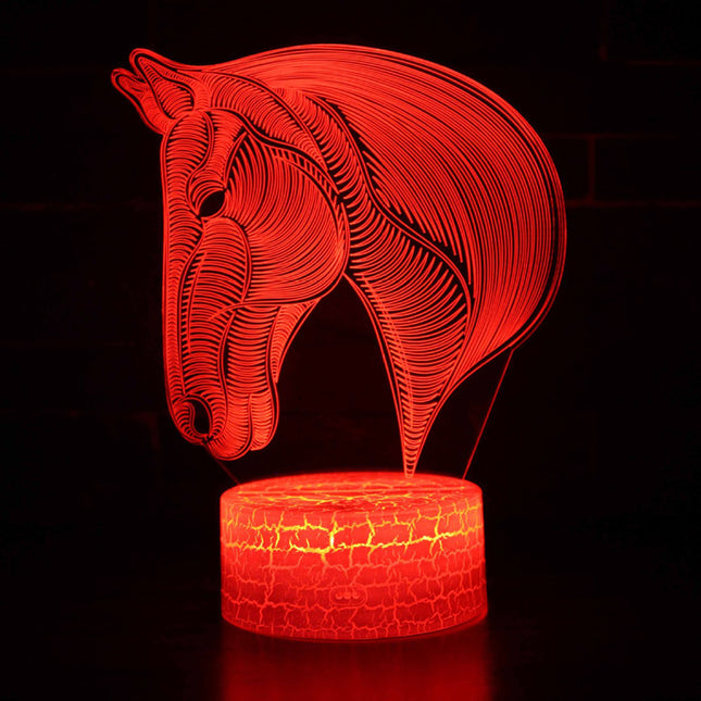 Lampa dekoracyjna 3D LED w kształcie konia