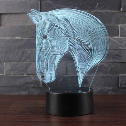 Lampa dekoracyjna 3D LED w kształcie konia