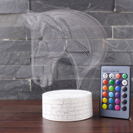 Lampa dekoracyjna 3D LED w kształcie konia