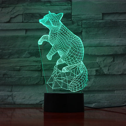 Lampka nocna 3D iluzja optyczna Lis