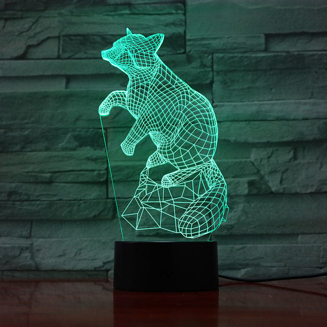 Lampka nocna 3D iluzja optyczna Lis