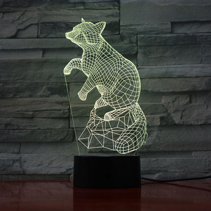 Lampka nocna 3D iluzja optyczna Lis