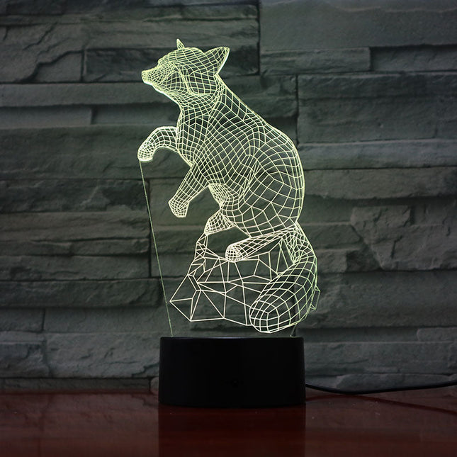 Lampka nocna 3D iluzja optyczna Lis