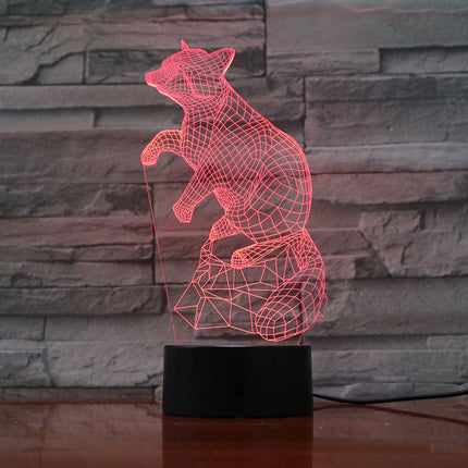 Lampka nocna 3D iluzja optyczna Lis