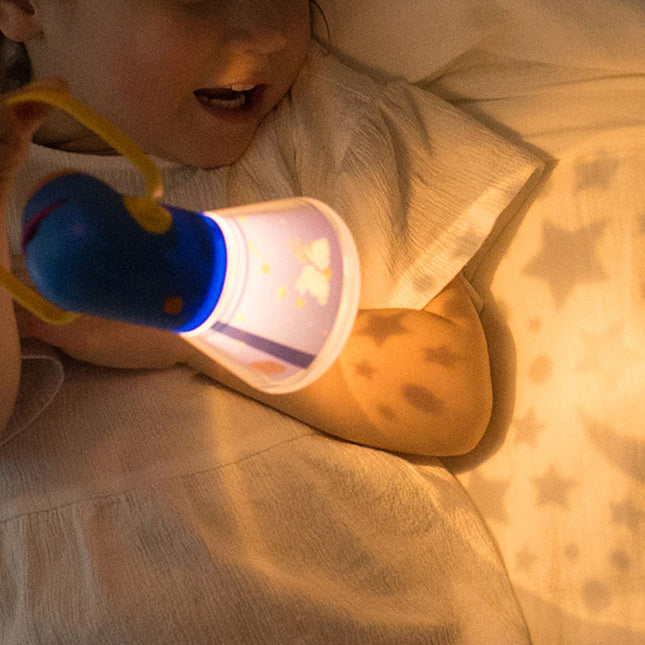 Lampka nocna 3w1 latarka projektor gwiazd