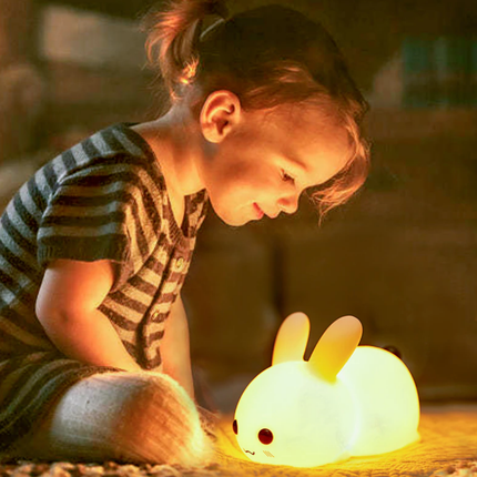 Dotykowa silikonowa lampka nocna królik