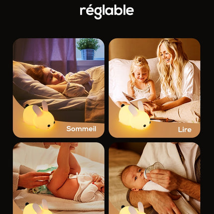 Dotykowa silikonowa lampka nocna królik