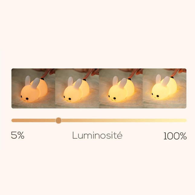 Dotykowa silikonowa lampka nocna królik
