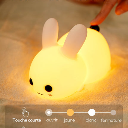 Dotykowa silikonowa lampka nocna królik