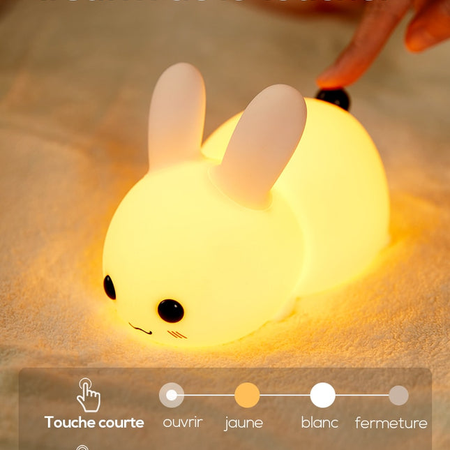 Dotykowa silikonowa lampka nocna królik