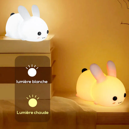 Dotykowa silikonowa lampka nocna królik